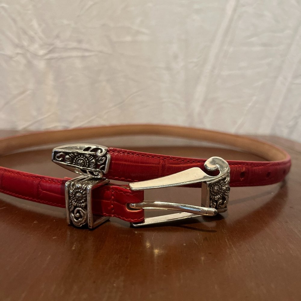 Red Brighton belt with silver buckle Size Medium/30